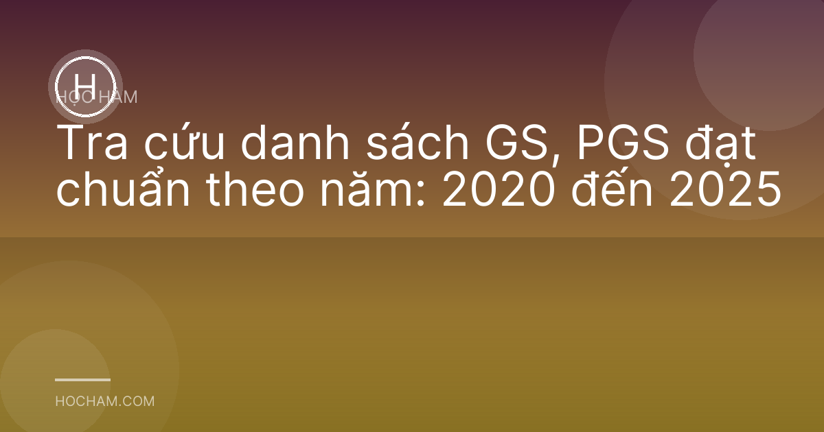 Tra cứu danh sách GS, PGS đạt chuẩn theo năm: 2020 đến 2025